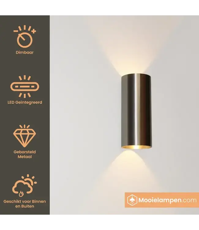 Artdelight Artdelight Runde LED Wandleuchte Brody 2 - Aluminium