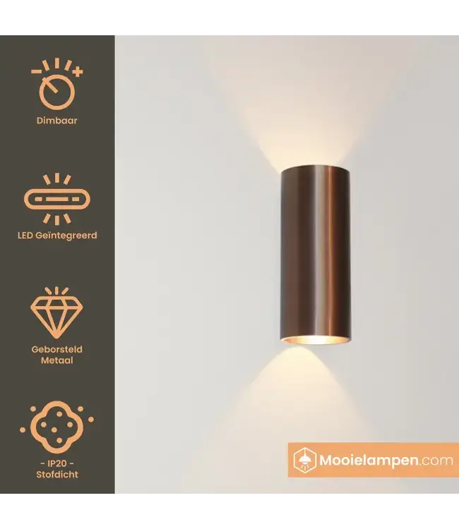 Artdelight Artdelight Runde LED Wandleuchte Brody 2 - Dunkelbronze