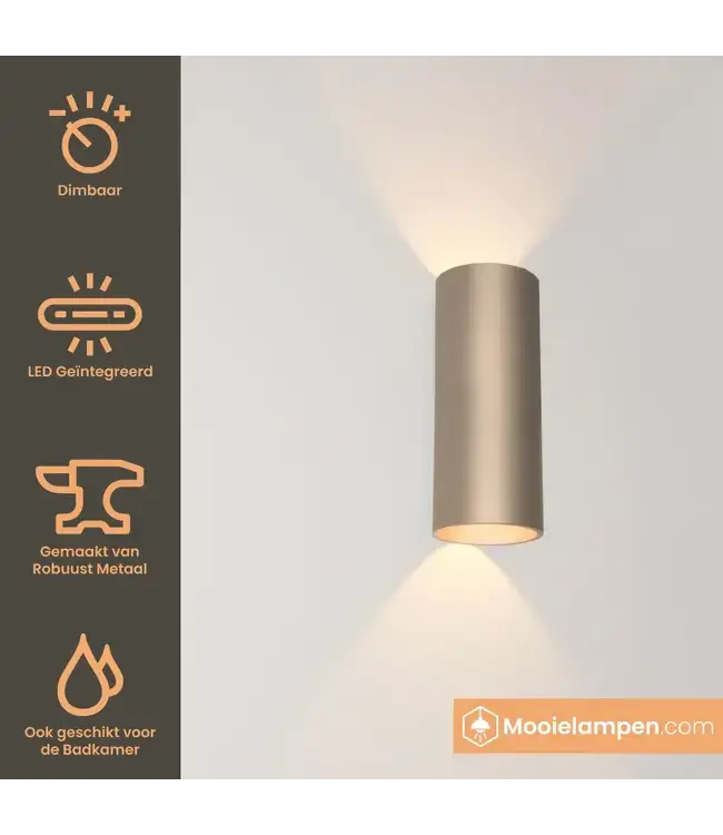 Artdelight Artdelight Runde LED Wandleuchte Brody 2 - Champagner
