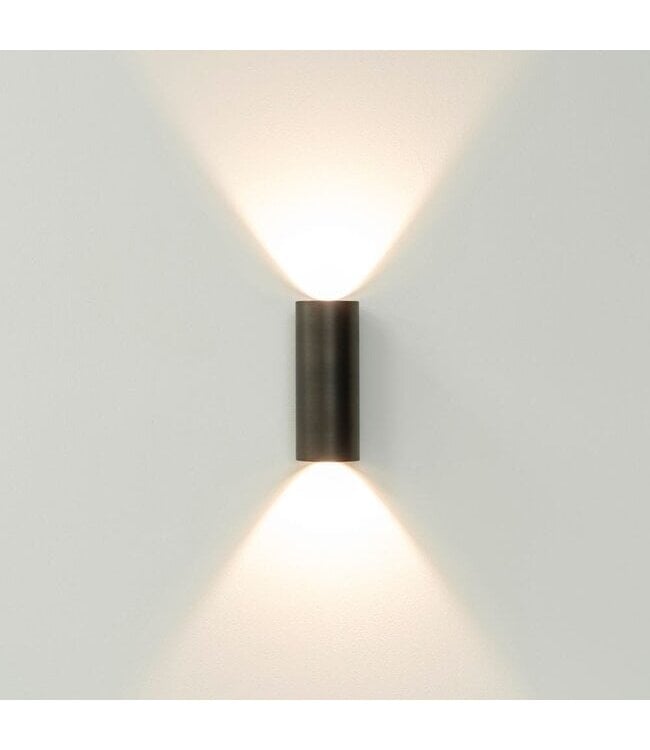 Artdelight Runde LED Wandleuchte Brody 2 - Dunkel-Antikbronze - Dim-to-Warm