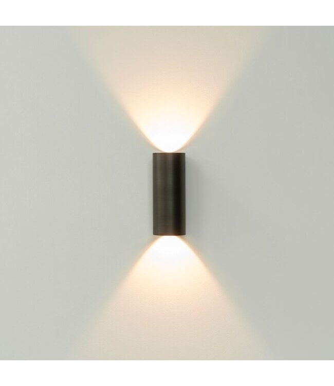 Artdelight Artdelight Runde LED Wandleuchte Brody 2 - Dunkel-Antikbronze - Dim-to-Warm