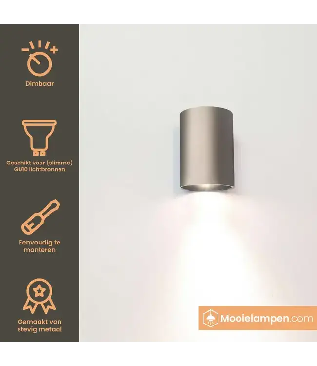 Artdelight Artdelight Industrielle GU10 Wandleuchte Roulo 1 - Champagner