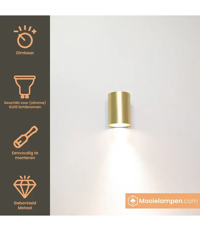 Artdelight Artdelight Industrielle GU10 Wandleuchte Roulo 1 - Gold
