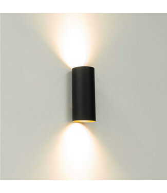 Artdelight GU10 Wandleuchte Roulo 2 - Schwarz/Gold