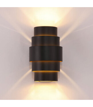 Artdelight G9 Wandleuchte Rolls - Schwarz/Gold