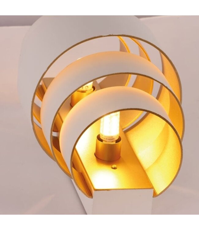 Artdelight Artdelight Design-Wandleuchte Rolls - Weiß/Gold