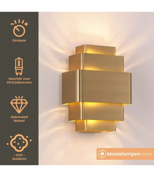 Artdelight Artdelight Design-Wandleuchte Layers - Bronze