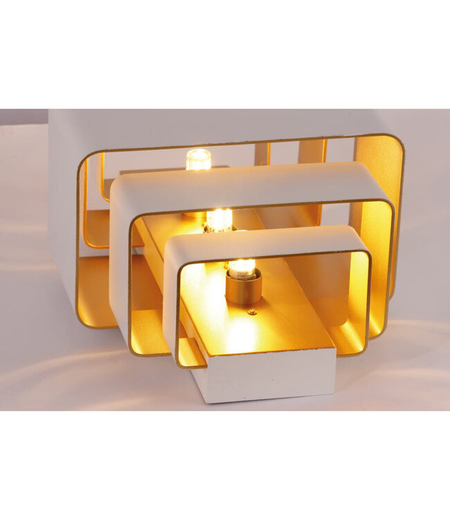 Artdelight Artdelight Design-Wandleuchte Layers - Weiß/Gold