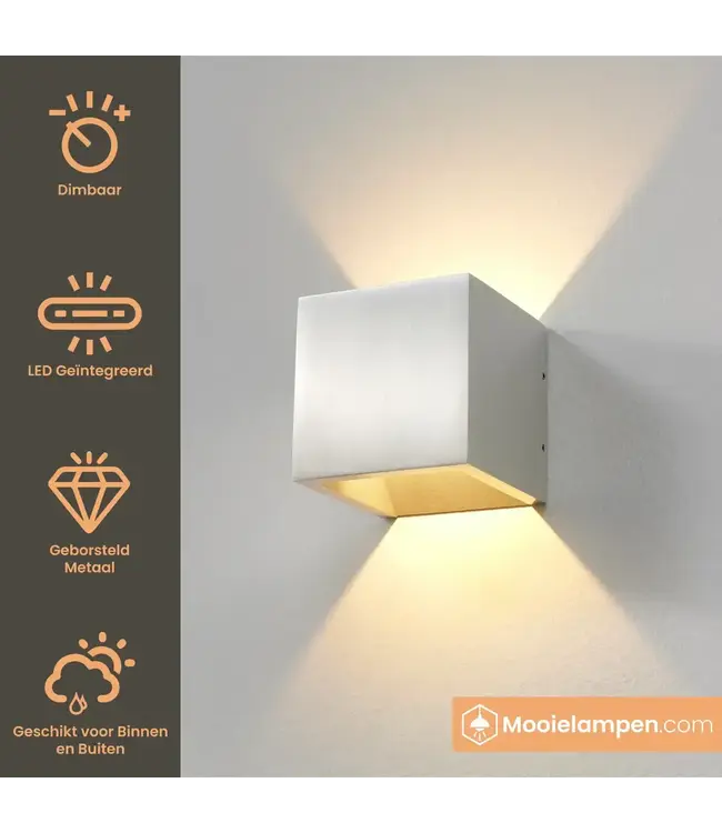 Artdelight Artdelight Robuste LED Wandleuchte Cube - Aluminium