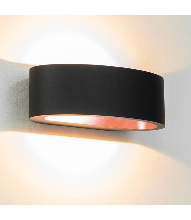 Artdelight Artdelight Moderne LED Wandleuchte Sharp - Schwarz/Kupfer