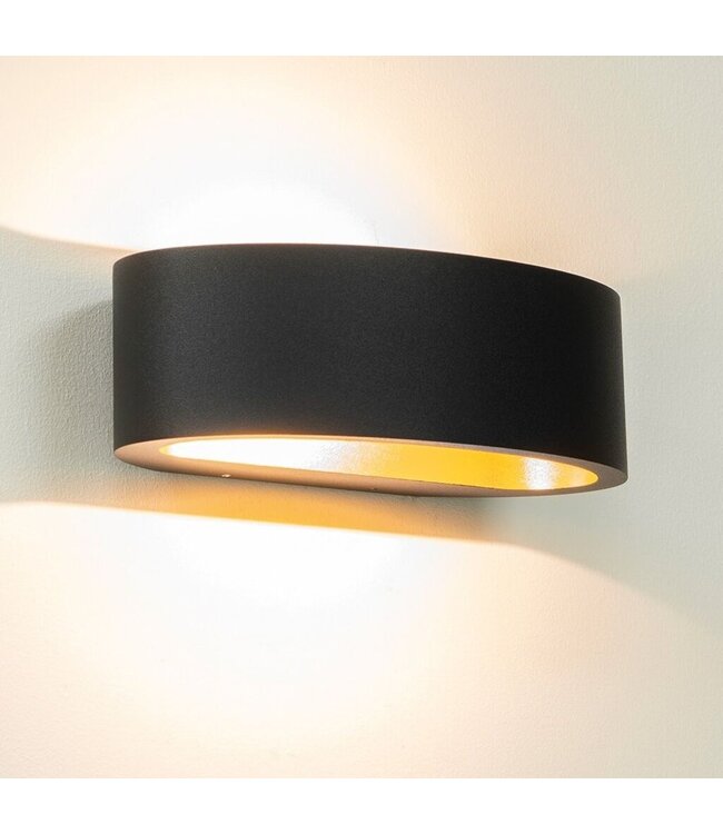 Artdelight Artdelight Moderne LED Wandleuchte Sharp - Schwarz/Mat Gold