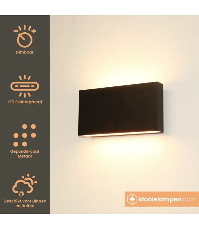 Artdelight Artdelight Moderne 2-flammige LED-Wandleuchte Box 2L - Schwarz
