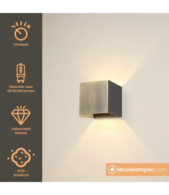 Artdelight Artdelight Industrielle G9-Wandleuchte Gymm - Antikbronze