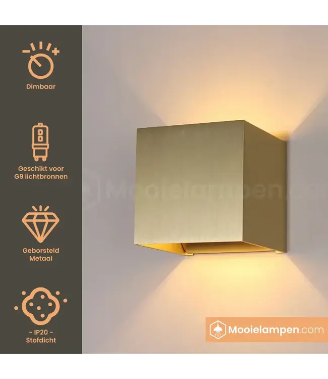 Artdelight Artdelight Industrielle G9-Wandleuchte Gymm - Gold