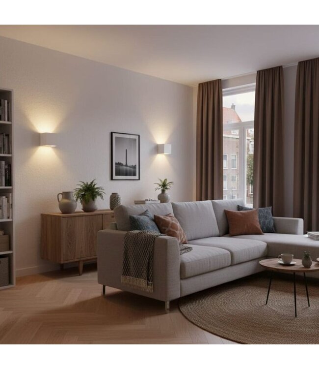 Artdelight Artdelight Überstreichbare G9-Wandleuchte Plaster Eckig - Weiß