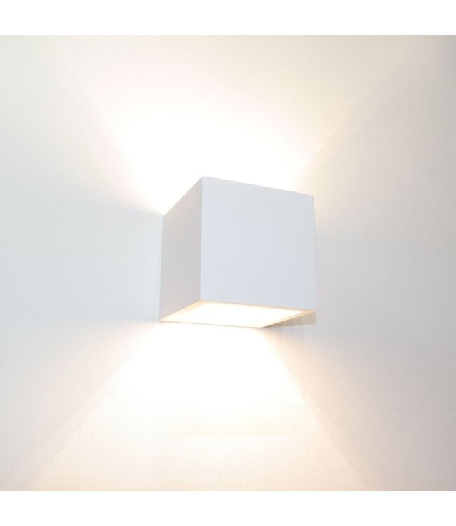 Artdelight Artdelight Überstreichbare G9-Wandleuchte Plaster Eckig - Weiß