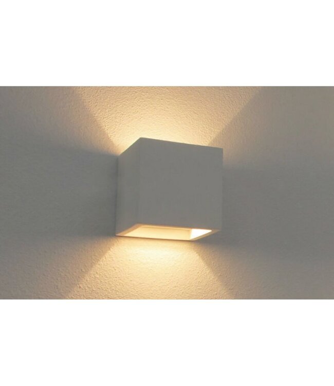 Artdelight Artdelight Überstreichbare G9-Wandleuchte Plaster Eckig - Weiß