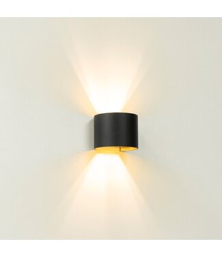 Artdelight G9-Wandleuchte Gyro - Schwarz/Gold