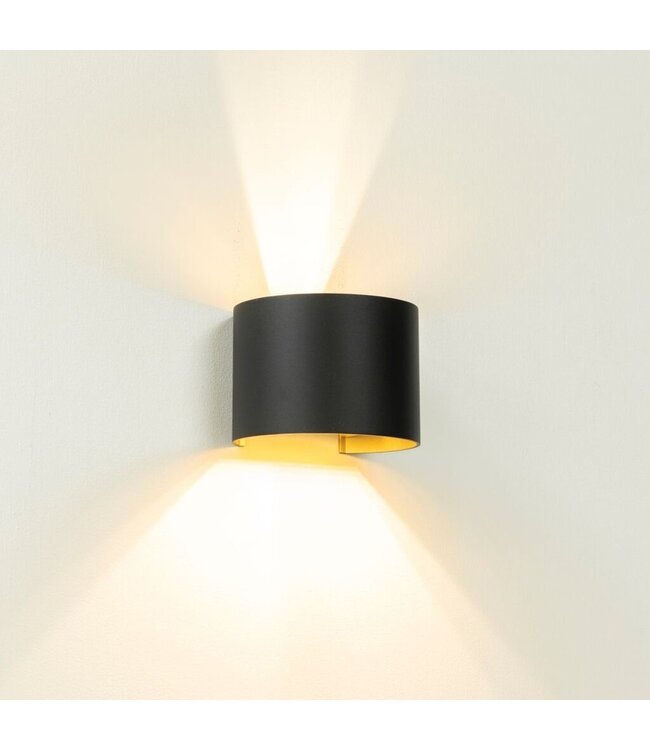 Artdelight Artdelight Industrielle G9-Wandleuchte Gyro - Schwarz/Gold