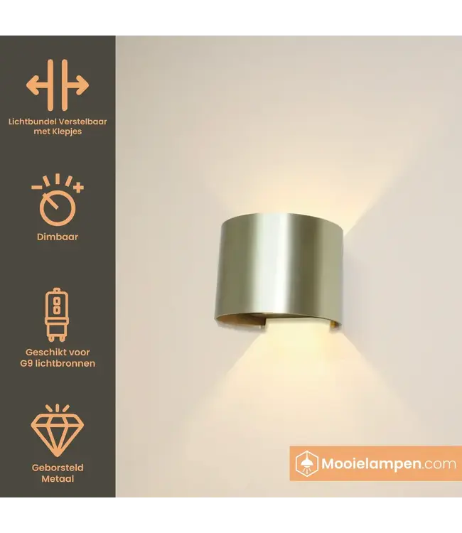 Artdelight Artdelight Industrielle G9-Wandleuchte Gyro - Gold