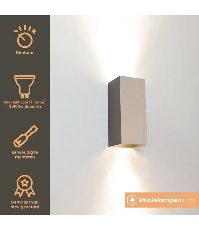 Artdelight Artdelight Industrielle GU10-Wandleuchte Dante 2 - Champagner
