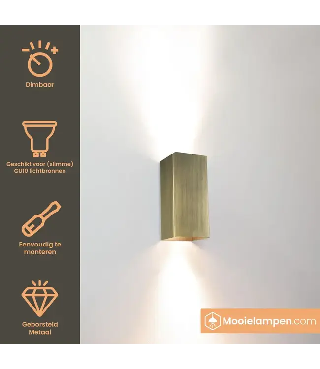 Artdelight Artdelight Industrielle GU10-Wandleuchte Dante 2 - Antikbronze