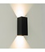 Artdelight Industrielle GU10-Wandleuchte Dante 2 XL - Schwarz