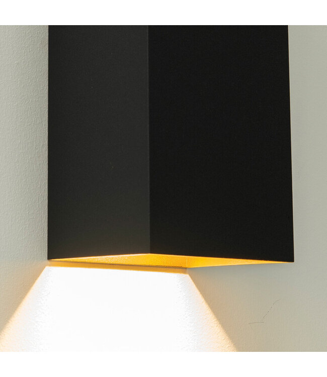 Artdelight Artdelight Industrielle GU10-Wandleuchte Dante 2 XL - Schwarz/Gold