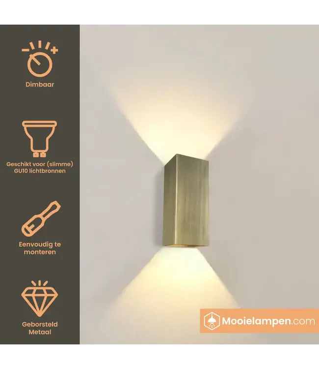Artdelight Artdelight Industrielle GU10-Wandleuchte Dante 2 XL - Antikbronze