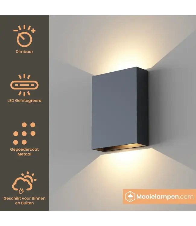 Artdelight Artdelight Design LED-Wandleuchte Memphis - Schwarz