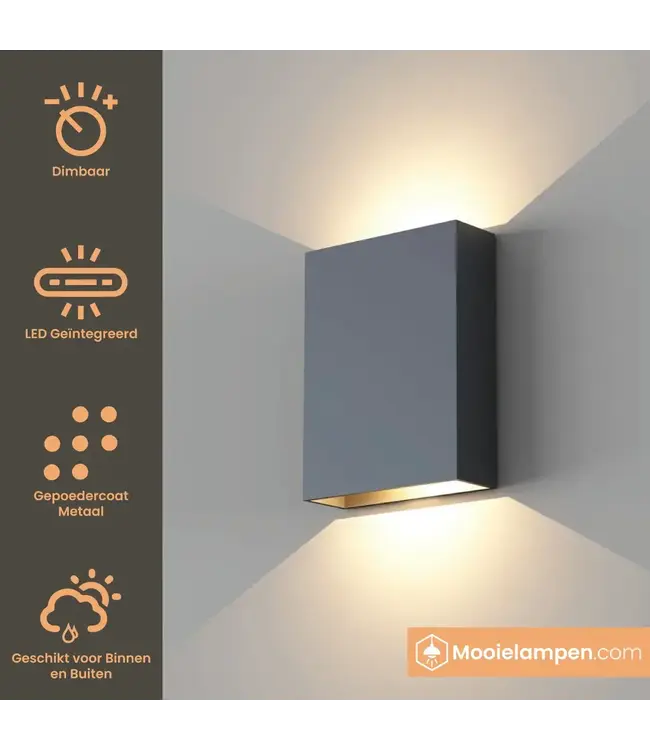 Artdelight Artdelight Design LED-Wandleuchte Memphis - Schwarz/Mattgold
