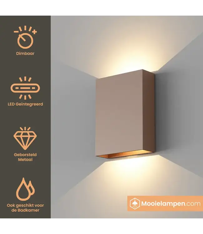 Artdelight Artdelight Design LED-Wandleuchte Memphis - Dunkelbronze