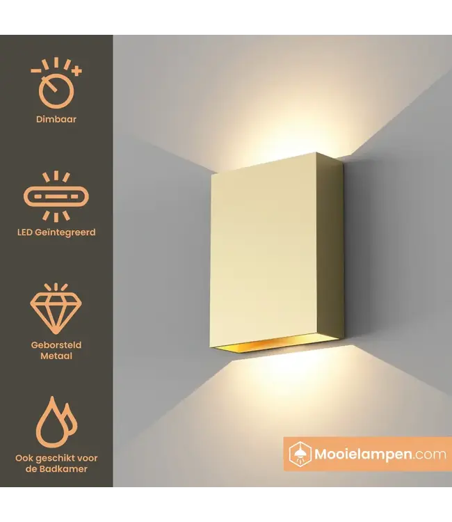 Artdelight Artdelight Design LED-Wandleuchte Memphis - Gold