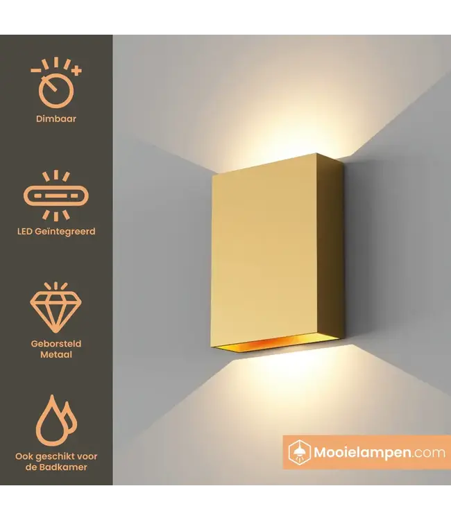 Artdelight Artdelight Design LED-Wandleuchte Memphis - Warmgold