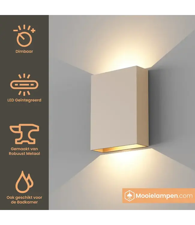Artdelight Artdelight Design LED-Wandleuchte Memphis - Champagner