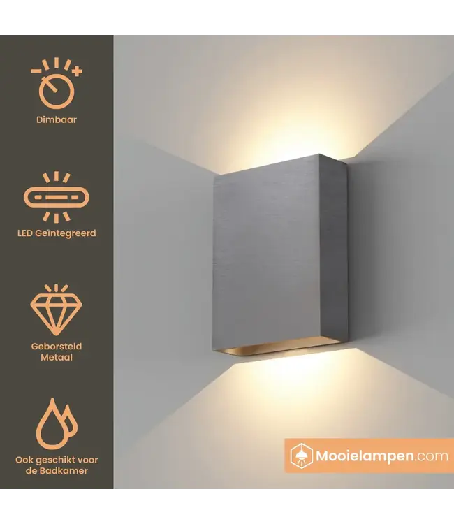 Artdelight Artdelight Design LED-Wandleuchte Memphis - Stahlgrau