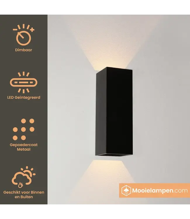 Artdelight Artdelight Moderne LED-Wandleuchte Vegas 150 - Schwarz