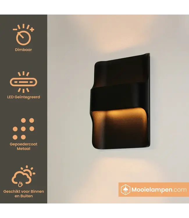 Artdelight Artdelight Design LED-Wandleuchte Dallas - Schwarz