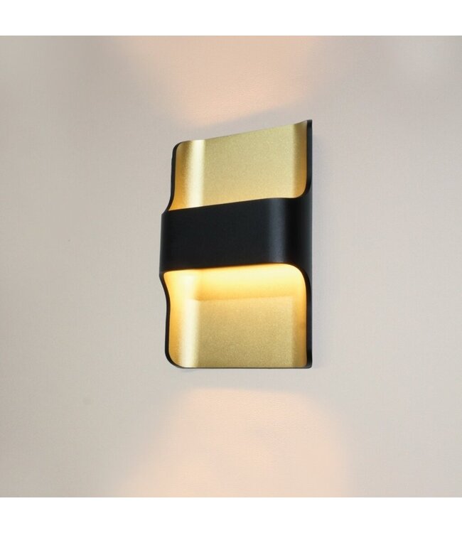 Artdelight Artdelight Design LED-Wandleuchte Dallas - Schwarz/Mattgold