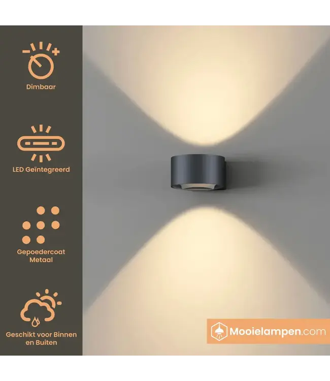 Artdelight Artdelight Industrielle LED-Wandleuchte Hudson - Schwarz