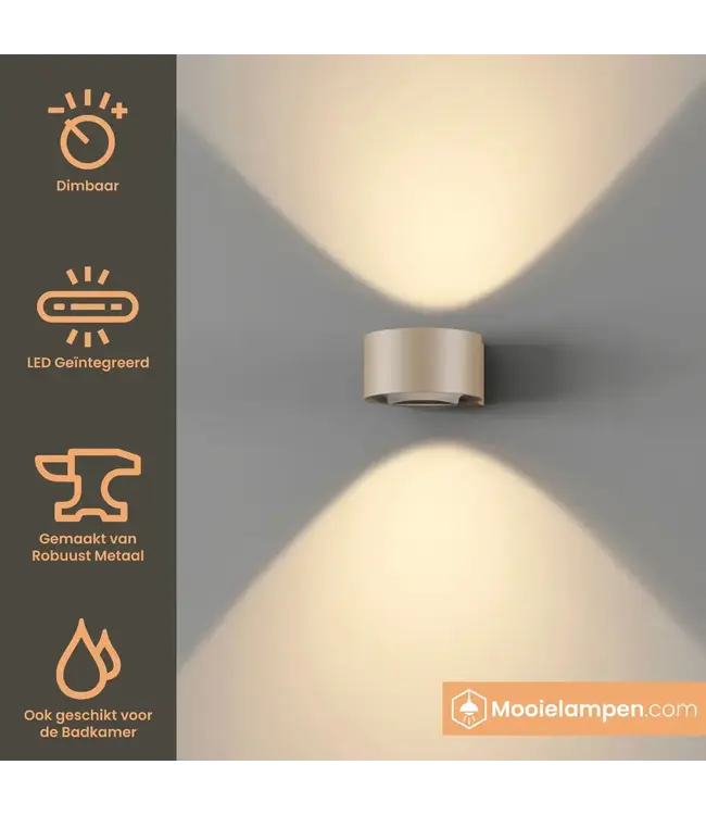 Artdelight Artdelight Industrielle LED-Wandleuchte Hudson - Champagner