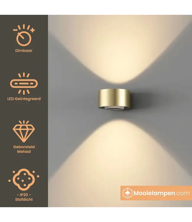 Artdelight Artdelight Industrielle LED-Wandleuchte Hudson - Gold