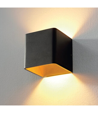 Artdelight LED-Wandleuchte Fulda - Schwarz/Mattgold