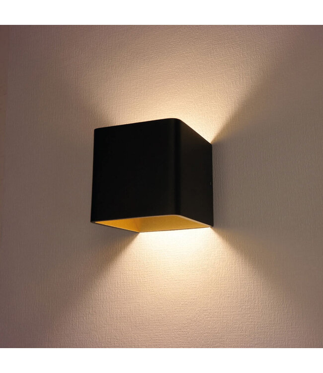 Artdelight Artdelight Design LED-Wandleuchte Fulda - Schwarz/Mattgold