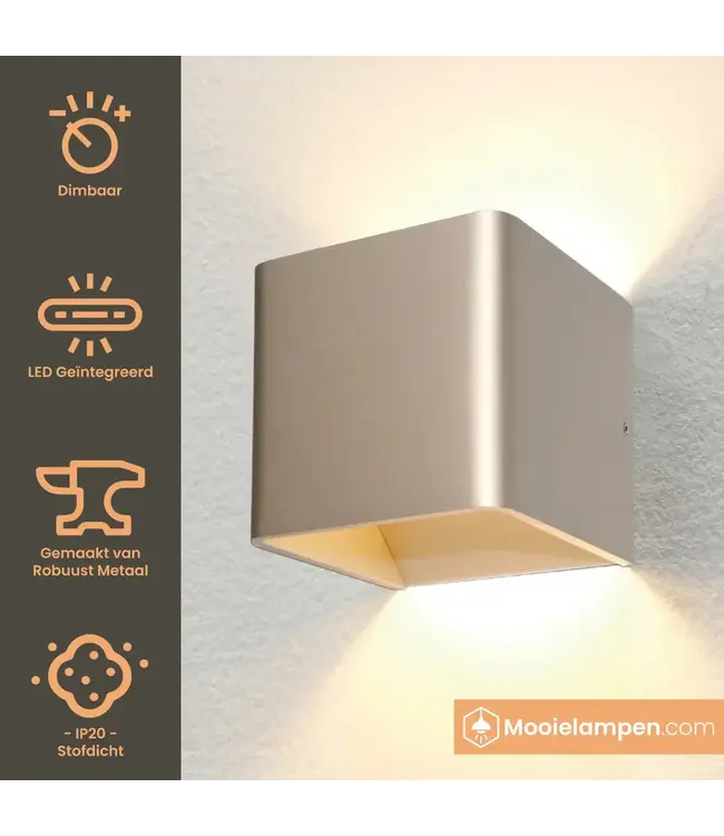 Artdelight Artdelight Design LED-Wandleuchte Fulda - Champagner