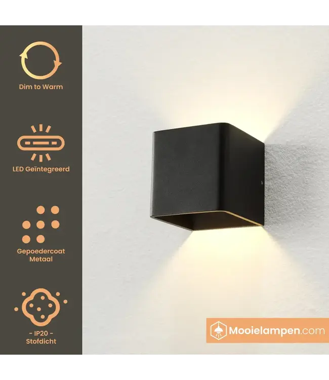 Artdelight Artdelight Design LED-Wandleuchte Fulda Dim to Warm - Schwarz