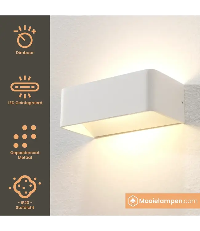 Artdelight Artdelight Industrielle LED-Wandleuchte Mainz - Weiß