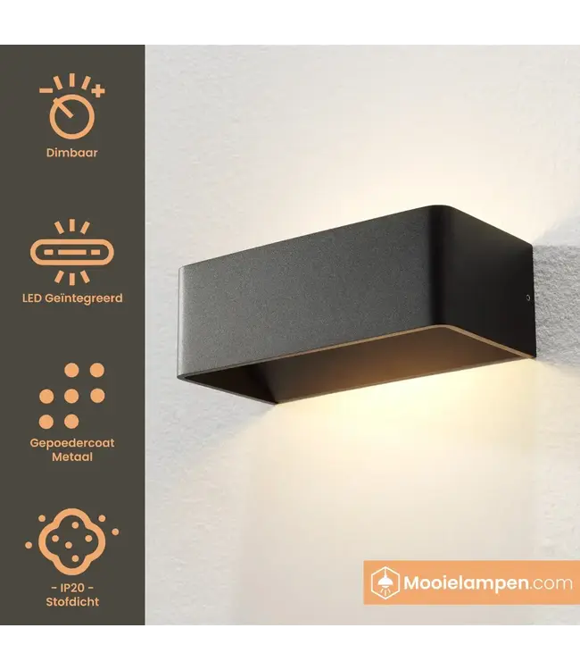 Artdelight Artdelight Industrielle LED-Wandleuchte Mainz - Schwarz