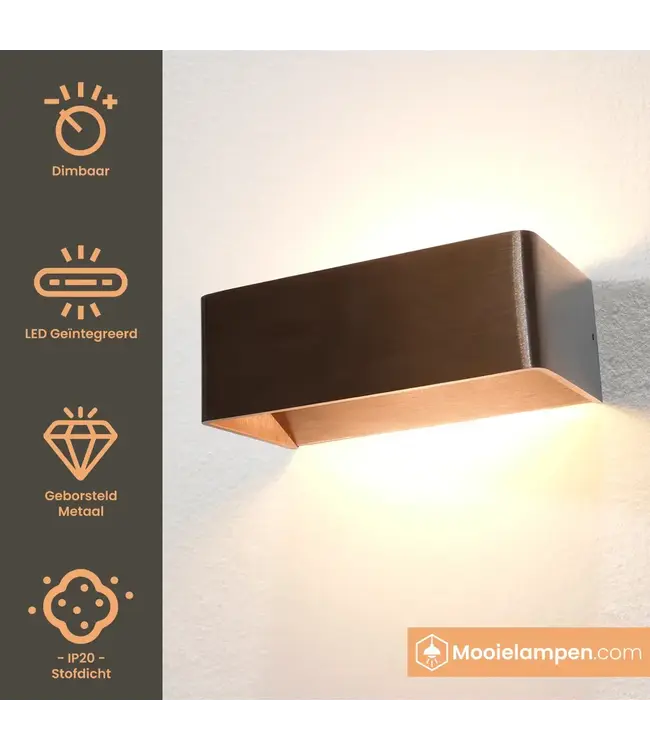 Artdelight Artdelight Industrielle LED-Wandleuchte Mainz - Dunkelbronze