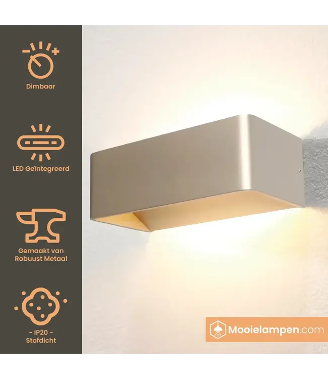 Artdelight Artdelight Industrielle LED-Wandleuchte Mainz - Champagner